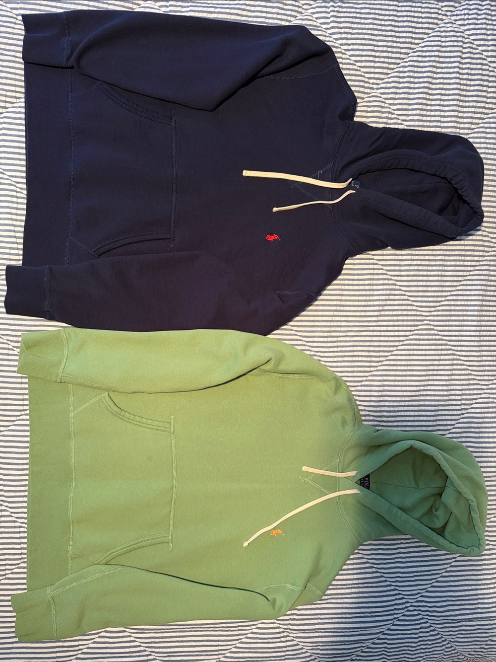 Two Polo by Ralph Lauren Men's Hooded Sweatshirts Navy & Light Green